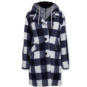 Steve Madden Navy & White Plaid Buffalo women's jacket